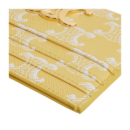 TARJETERO CELINE TRIOMPHE DE LONA TRIOMPHE AMARILLO BRILLANTE