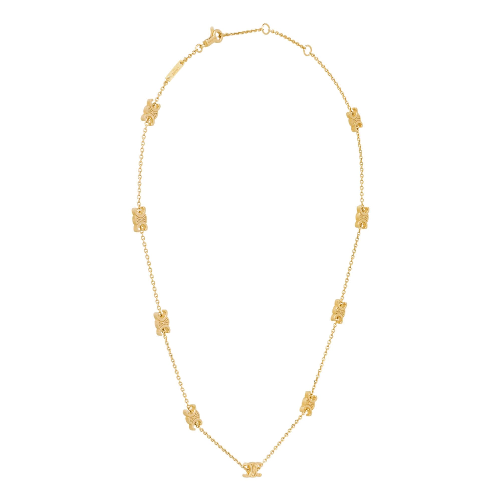 CELINE TRIOMPHE MINI TRIOMPHE NECKLACE IN BRASS WITH GOLD FINISH – EYE  LUXURY CONCIERGE