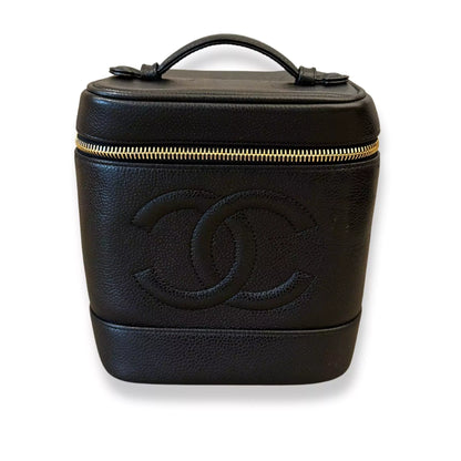 CHANEL BLACK TOP HANDLE VANITY BAG