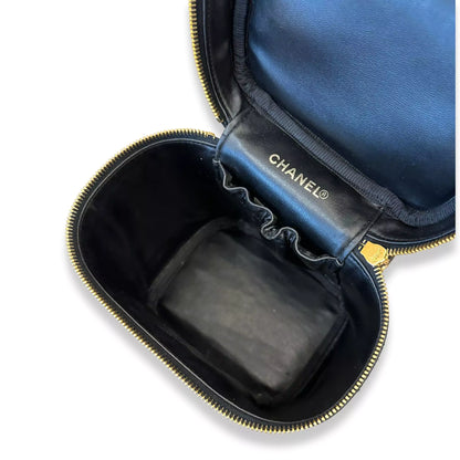 CHANEL BLACK TOP HANDLE VANITY BAG