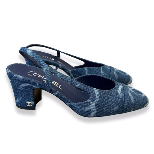 ZAPATO DESTALONADO VAQUERO AZUL CHANEL