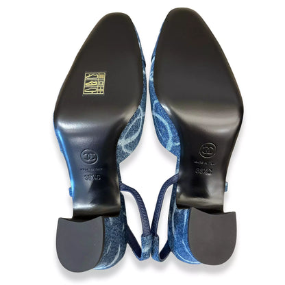 ZAPATO DESTALONADO VAQUERO AZUL CHANEL