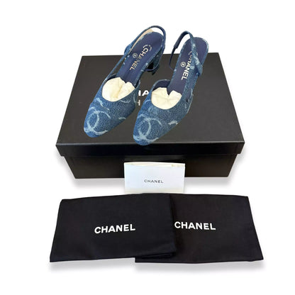 ZAPATO DESTALONADO VAQUERO AZUL CHANEL