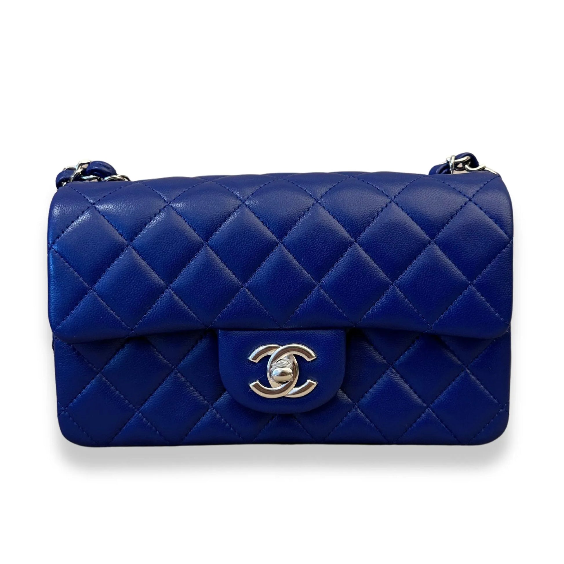 Chanel mini flap bag blue store