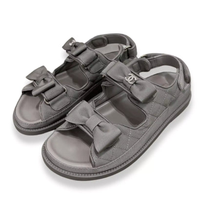 CHANEL GREY DAD SANDALS