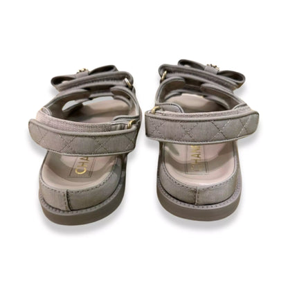 CHANEL GREY DAD SANDALS
