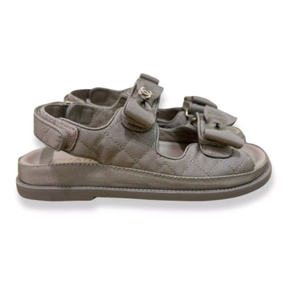 CHANEL GREY DAD SANDALS