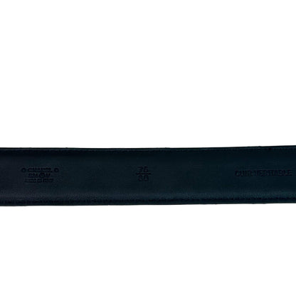 CINTURÓN DE CADENA CC DE CUERO NEGRO DE CHANEL
