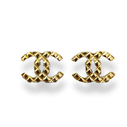 CHANEL GOLDEN CC STUD EARRINGS
