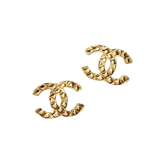 CHANEL GOLDEN CC STUD EARRINGS