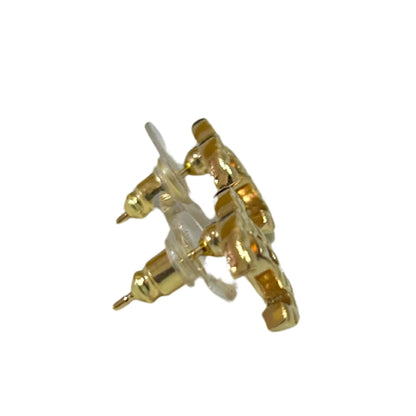 CHANEL GOLDEN CC STUD EARRINGS