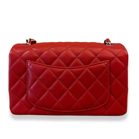CHANEL RED SMALL CLASSIC FLAP BAG