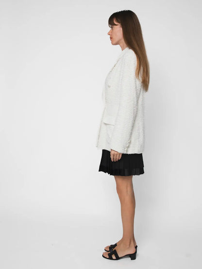 CHANEL LA PAUSA WHITE TWEED JACKET