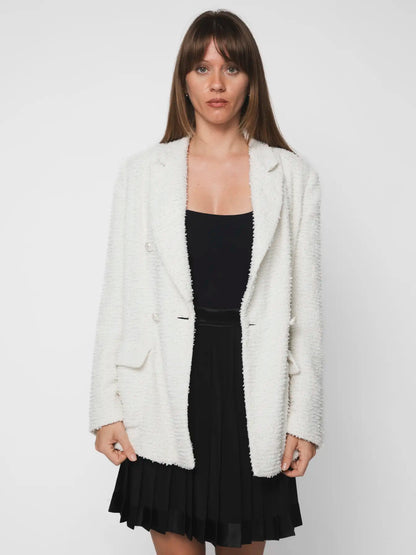 CHANEL LA PAUSA WHITE TWEED JACKET