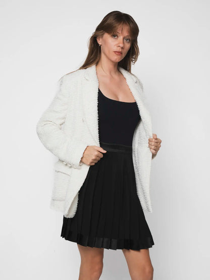 CHANEL LA PAUSA WHITE TWEED JACKET