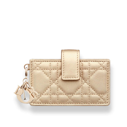 CARTERA DIOR DORADA LADY DIOR CON COMPARTIMENTOS DE FUELLE