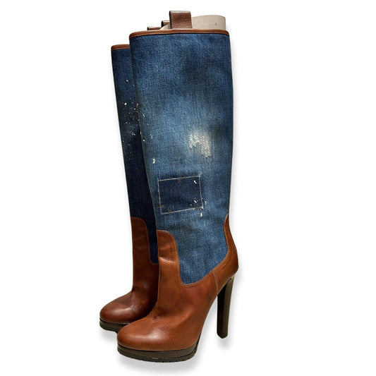 DSQUARED2 DENIM HIGH BOOTS