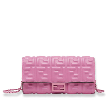 Fendi PINK CONTINENTAL BAGUETTE WALLET ON CHAIN