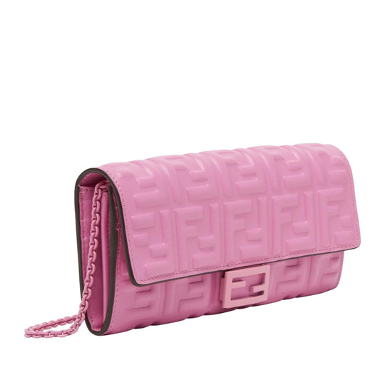 Fendi PINK CONTINENTAL BAGUETTE WALLET ON CHAIN