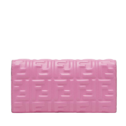 Fendi PINK CONTINENTAL BAGUETTE WALLET ON CHAIN