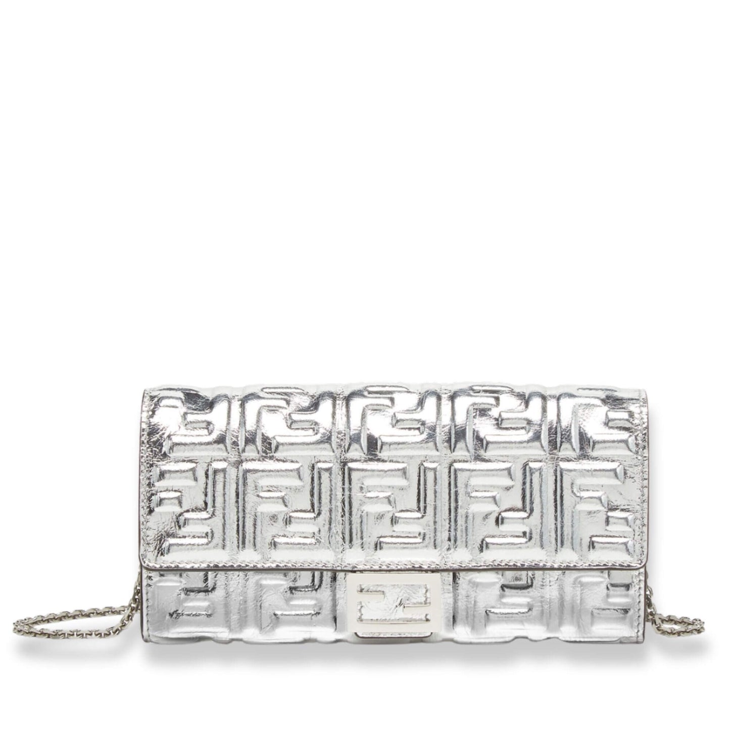 Fendi SILVER CONTINENTAL BAGUETTE WALLET ON CHAIN