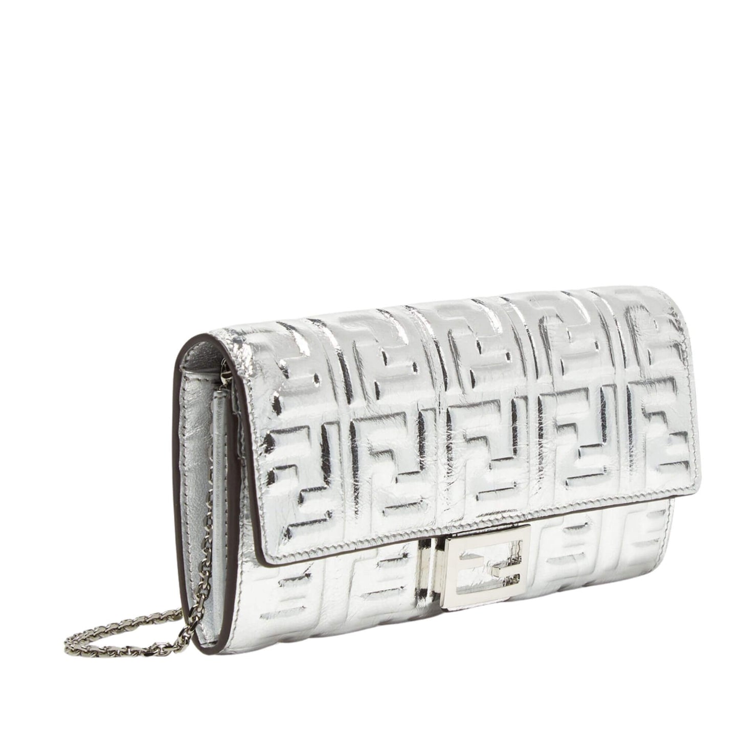 Fendi SILVER CONTINENTAL BAGUETTE WALLET ON CHAIN