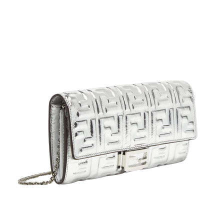 Fendi SILVER CONTINENTAL BAGUETTE WALLET ON CHAIN