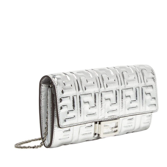 Fendi SILVER CONTINENTAL BAGUETTE WALLET ON CHAIN