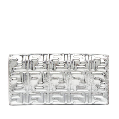Fendi SILVER CONTINENTAL BAGUETTE WALLET ON CHAIN