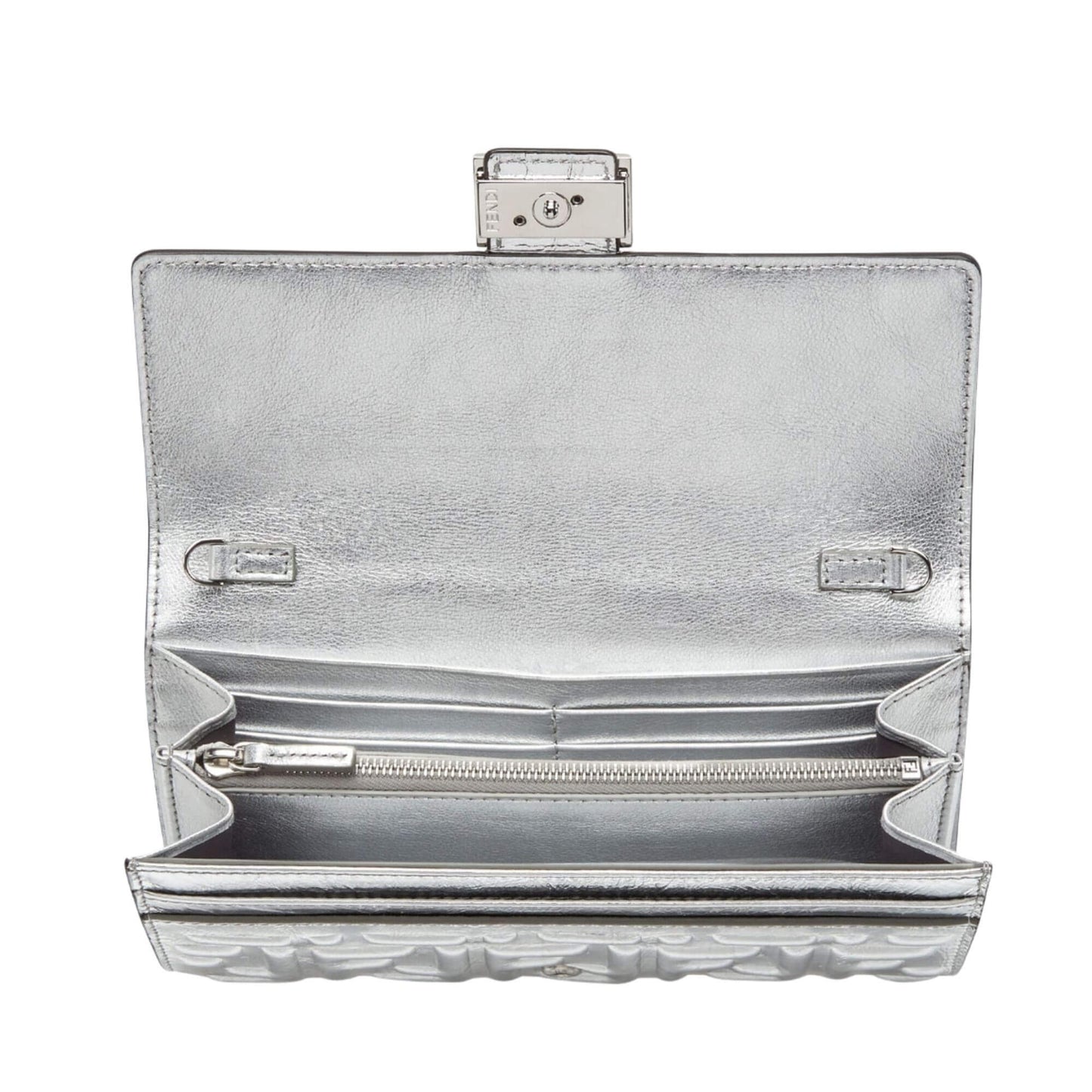 Fendi SILVER CONTINENTAL BAGUETTE WALLET ON CHAIN