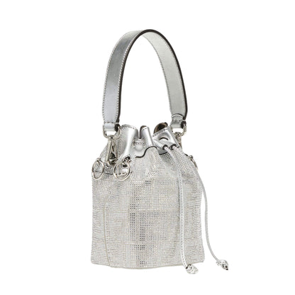 Fendi SILVER LEATHER WITH CRYSTALS MON TRESOR BAG