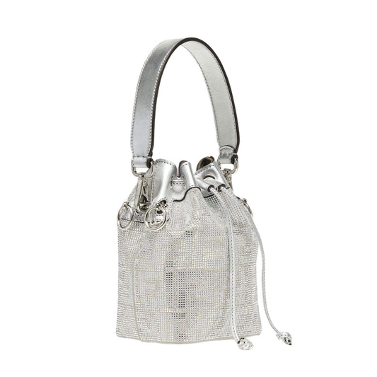 Fendi SILVER LEATHER WITH CRYSTALS MON TRESOR BAG