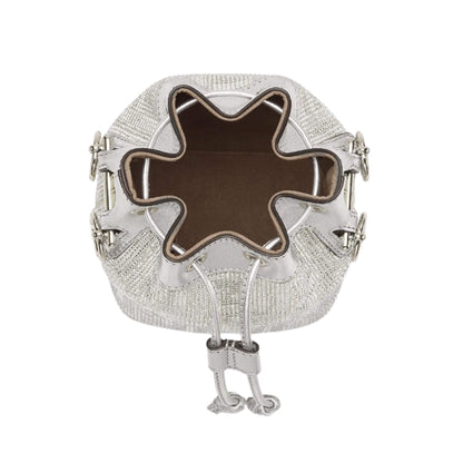 Fendi SILVER LEATHER WITH CRYSTALS MON TRESOR BAG