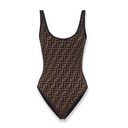 Traje de baño Fendi FF de licra marrón