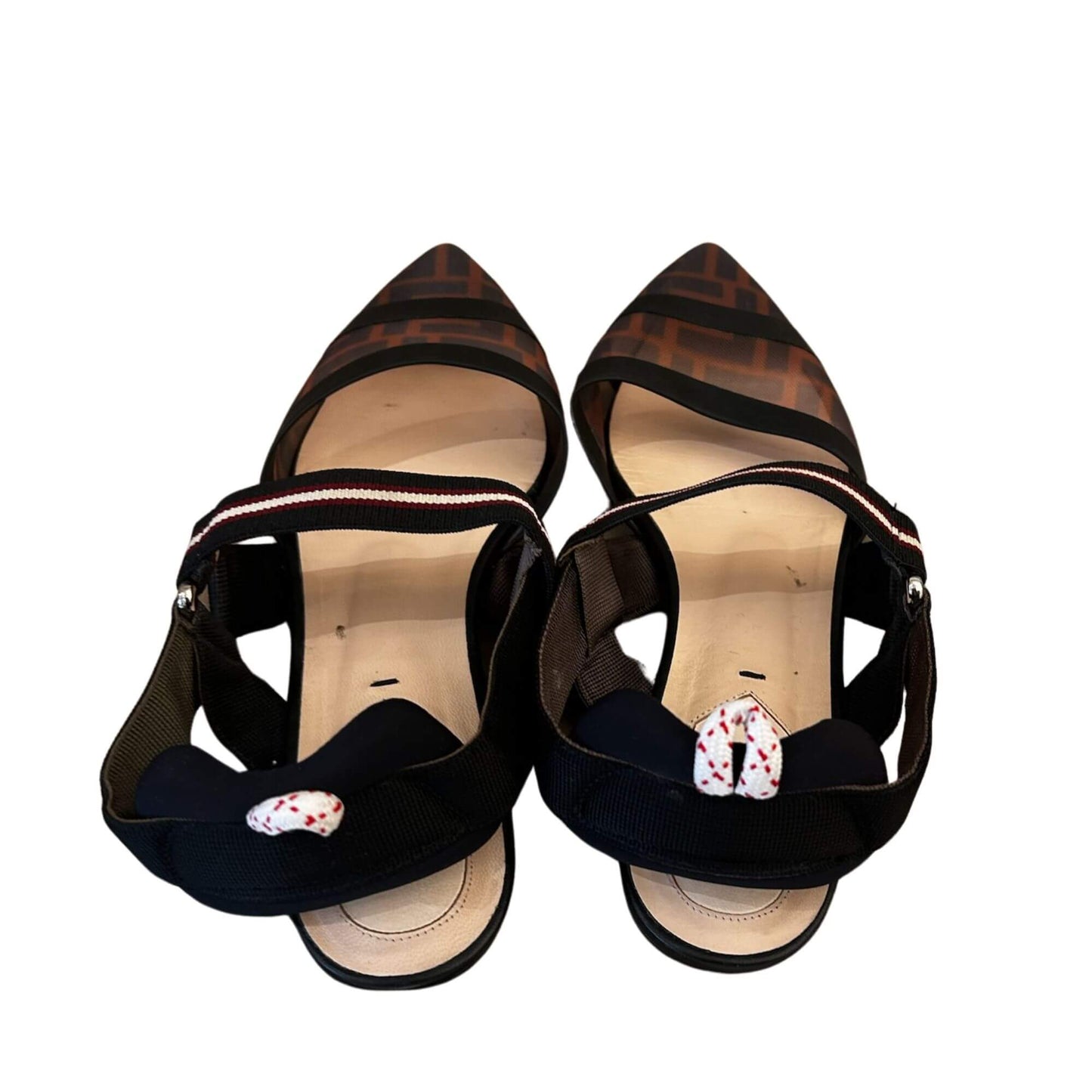 FENDI FF MESH BALLERINA FLATS