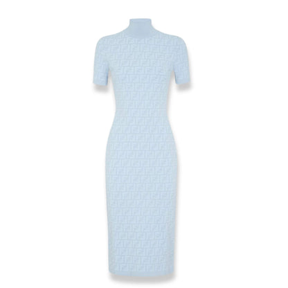 Fendi LIGHT BLUE FF VISCOSE DRESS