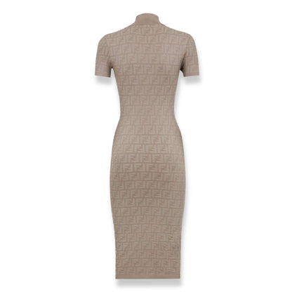 Vestido Fendi de viscosa gris paloma FF