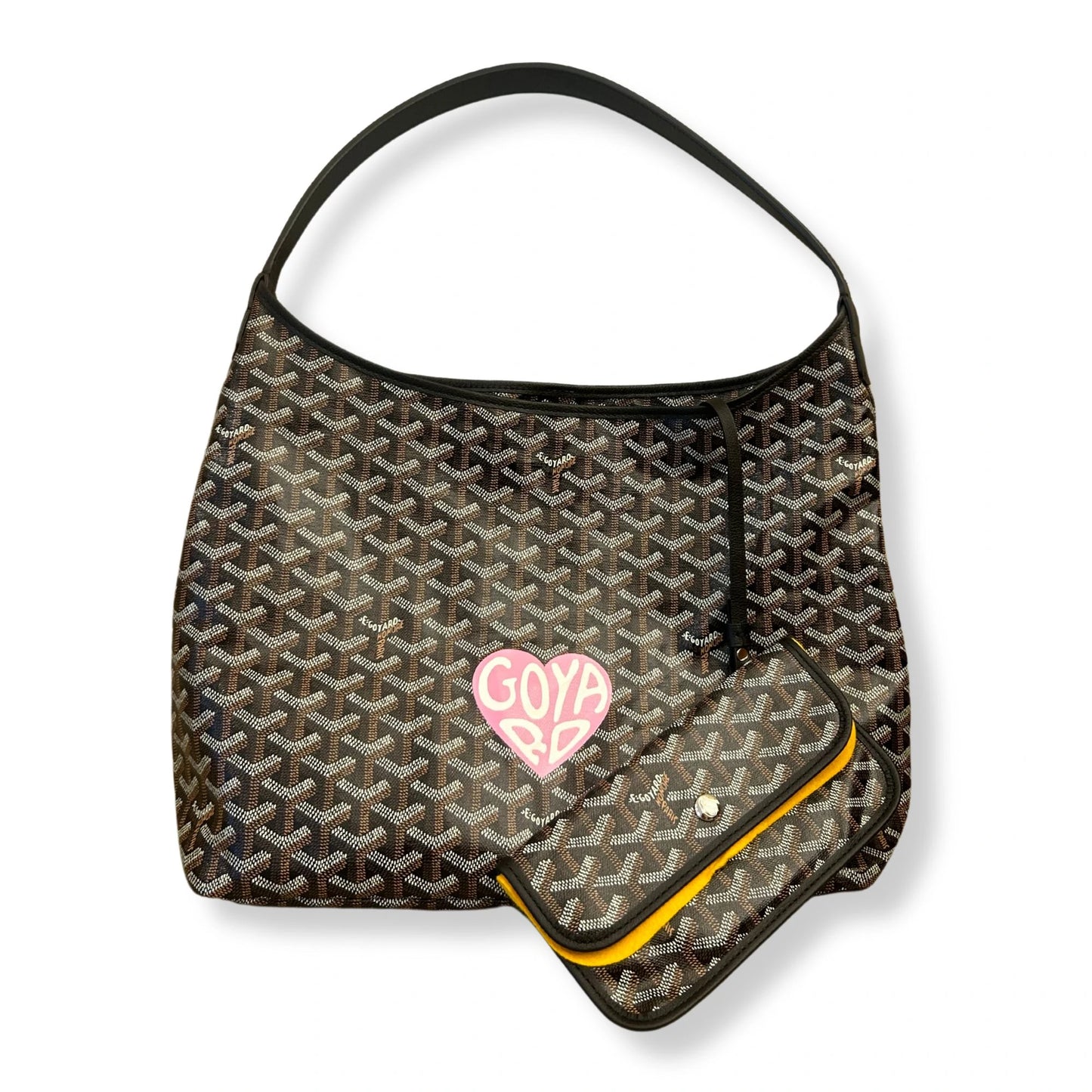 GOYARD SAC HOBO BOHEME BLACK PINK HEART