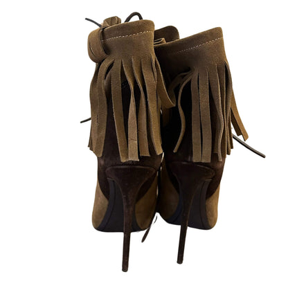 GIUSEPPE ZANOTTI BOTAS DE TACONES ABIERTAS CON FLECOS Y CORDONES