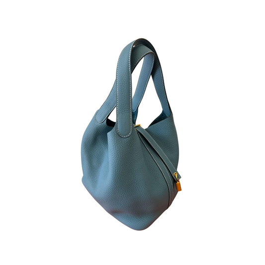 HERMÈS PICOTIN 22 BLEU JEAN BAG