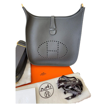 HERMÈS EVELYNE 29 GREY MEYER CLEMENCE BAG