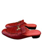 HERMÈS RED LEATHER LOAFERS