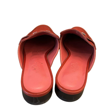 MOCASINES DE PIEL ROJA DE HERMÈS