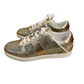 JIMMY CHOO CHAMPAGNE GLITTER TRAINERS