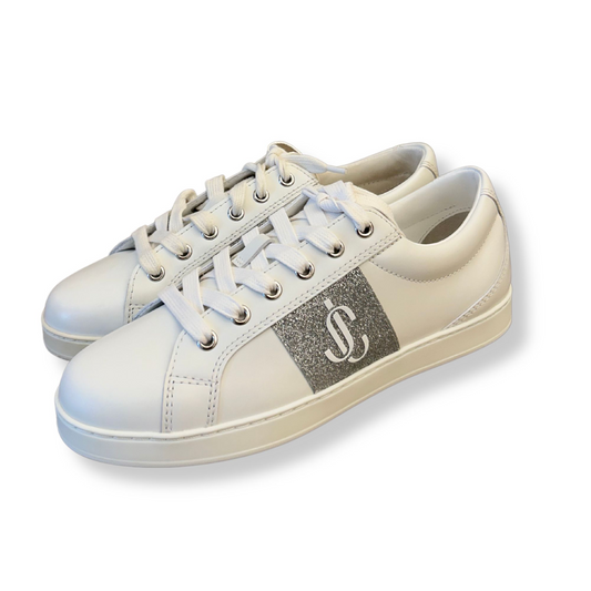 JIMMY CHOO SNEAKERS WHITE AND SILVER