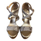 JIMMY CHOO METALLIC SNAKE PRINTED WEDGES