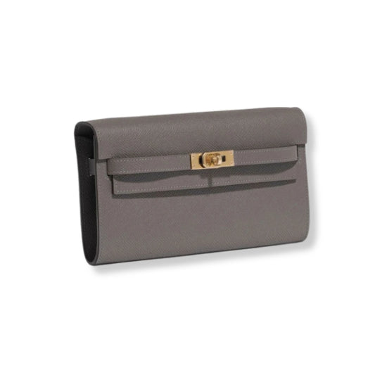 HERMÈS KELLY TO GO GRIS MEYER EPSOM LEATHER BAG