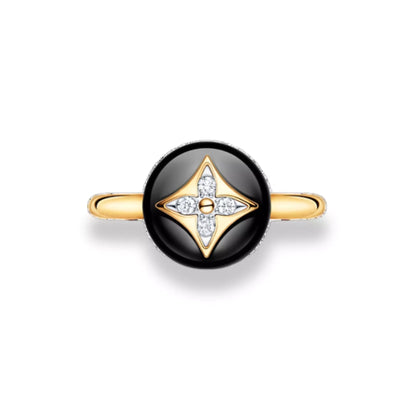 ANILLO LV FLOR DE COLOR NEGRO