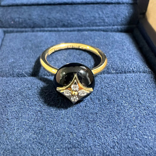 LV BLACK COLOR BLOSSOM RING