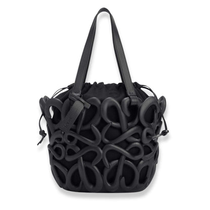 LOEWE BLACK ANAGRAM INFLATED BASKET BAG